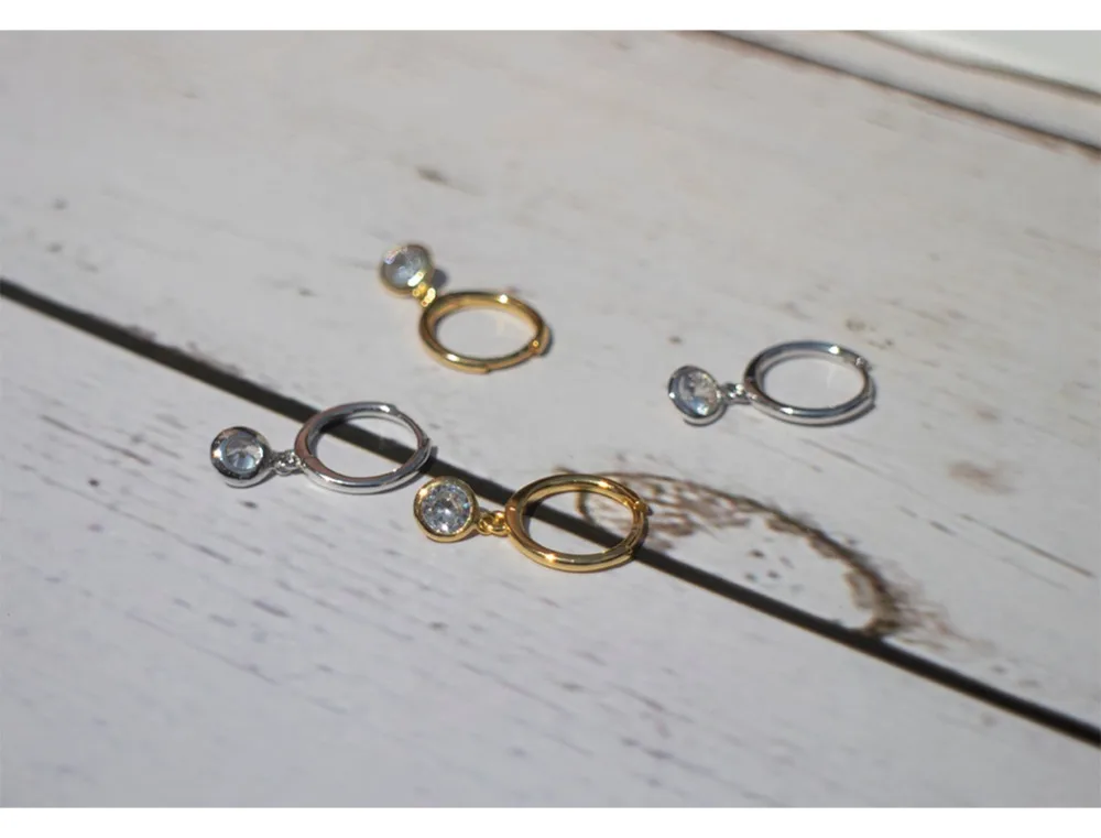 Серьги из стерлингового серебра 925 пробы, Модный Циркон, круглый короткий кулон, круглые серьги, тренд кости, дикие женские серебряные серьги, ювелирные изделия
