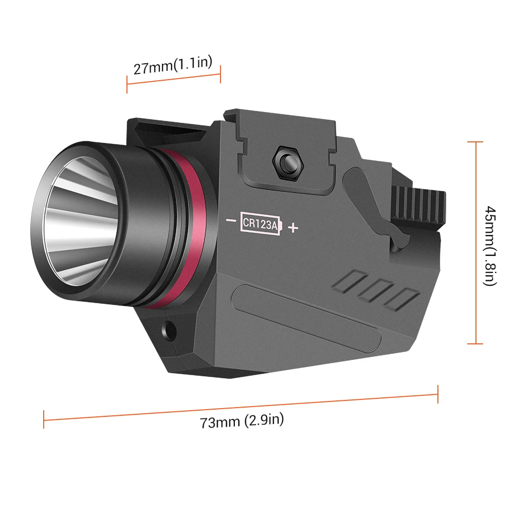 Tactical LED Gun Light Flashlight Red Laser Sight Portable Pistol Gun Light Military Airsoft Weapon Light for Hunting Shooting-2
