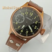 Модные Классические мужские механические часы Corgeut 43 мм с бронзовым покрытием крышка из сапфирового стекла 6497 ручной обмотки Мужские часы 2636