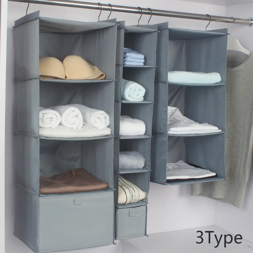 Home Storage Hanging Organizers Wardrobe Organizer Bag Closet Shelf Cloth Hanger Rack Container | Дом и сад