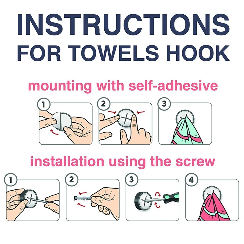 Кухонные крючки для полотенец 3 шт-самоклеющиеся и легко устанавливаемые-Премиум хромированная отделка-сильная фиксация и легкое удаление-современный Дези