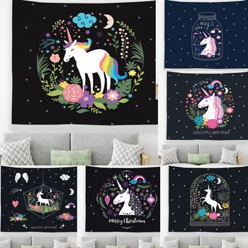 

Hanging Cloth Unicorn Series Colorful Printing Tapestry Bedroom Living Room Decoration Wall Decor Fashion Creative Hangng Cloth