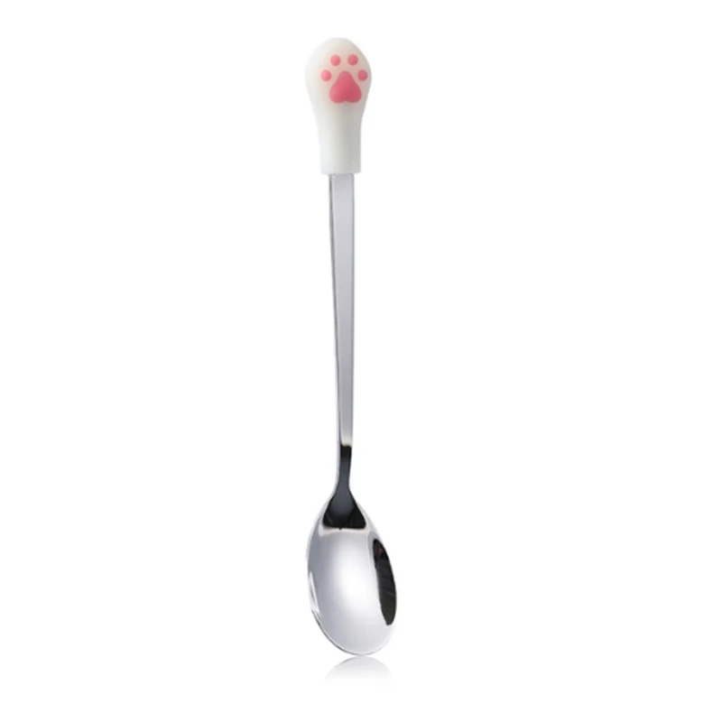 

1 Pcs Stainless Steel Cute Claw Coffee Spoons Fruit Fork Dessert Spoon Candy Teaspoon Cat Drink Tableware Kitchen Supplies Large