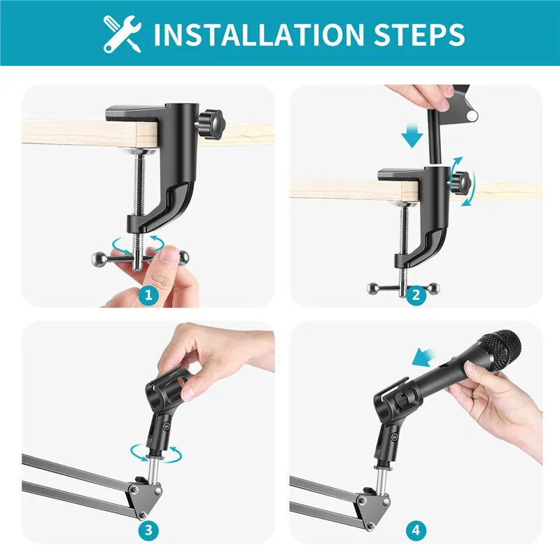 Neewer Студийный микрофон Подвеска стрелы ножничная подставка для радио вещания профессиональный сценический микрофон кронштейн держатель