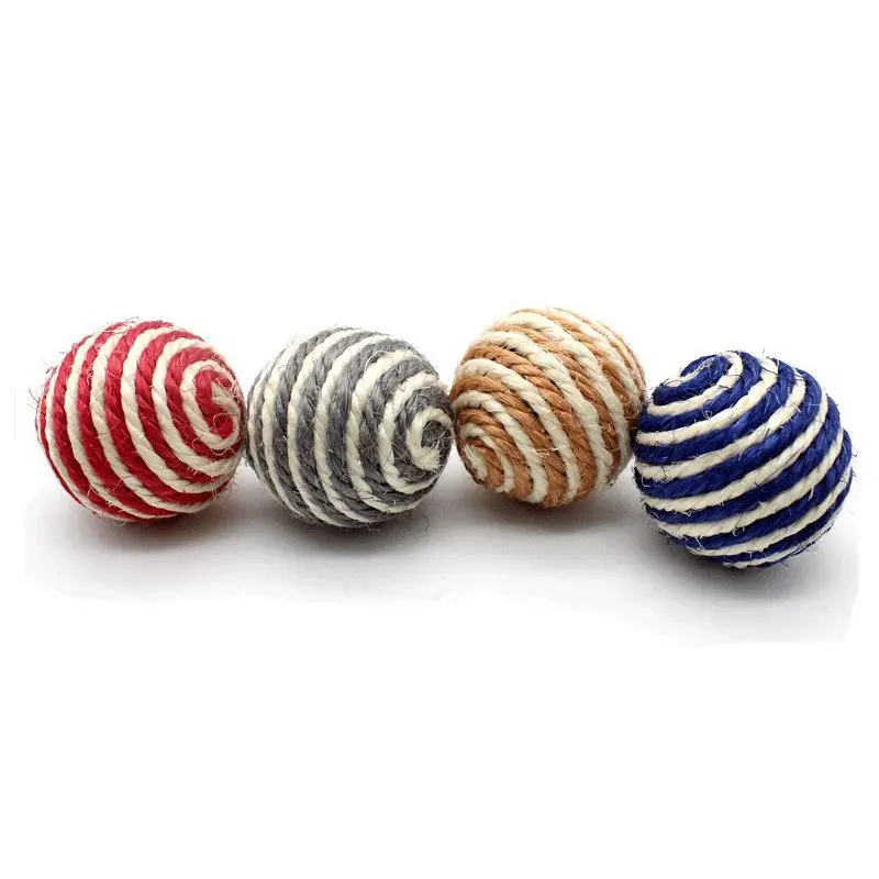 Random Color RandomColor кошка играть жевательная игрушка соломенная кошка домашнее животное веревка плетеные шарики шарик-тизер товары для кошек для домашних животных горячая распродажа - Цвет: Random Color