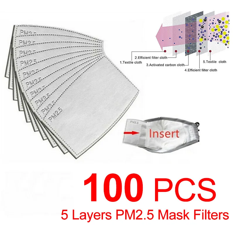 

PM2.5 Activated Carbon Filters KF94 N95 FFP3 FFP2 1 Mask Protective Filter Media Insert 5 Layers Personal Care Supplies