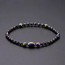 Горячая Распродажа-Овальный Магнитный гематит гальванический AB цвет ручной работы из бисера браслет пляж ножной браслет Европа и Америка