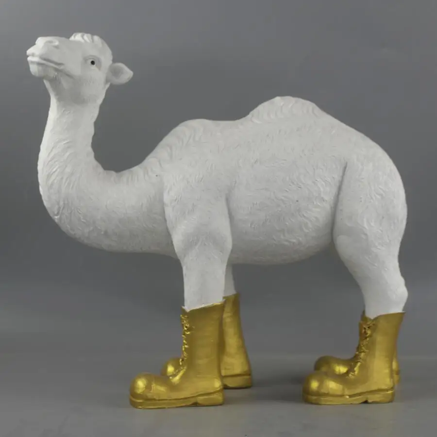 Статуэтка медный верблюд в скандинавском стиле Llama винный шкаф Современная Гостиная Мода простое рукоделие Смола Украшение модель Y1013 - Цвет: Белый