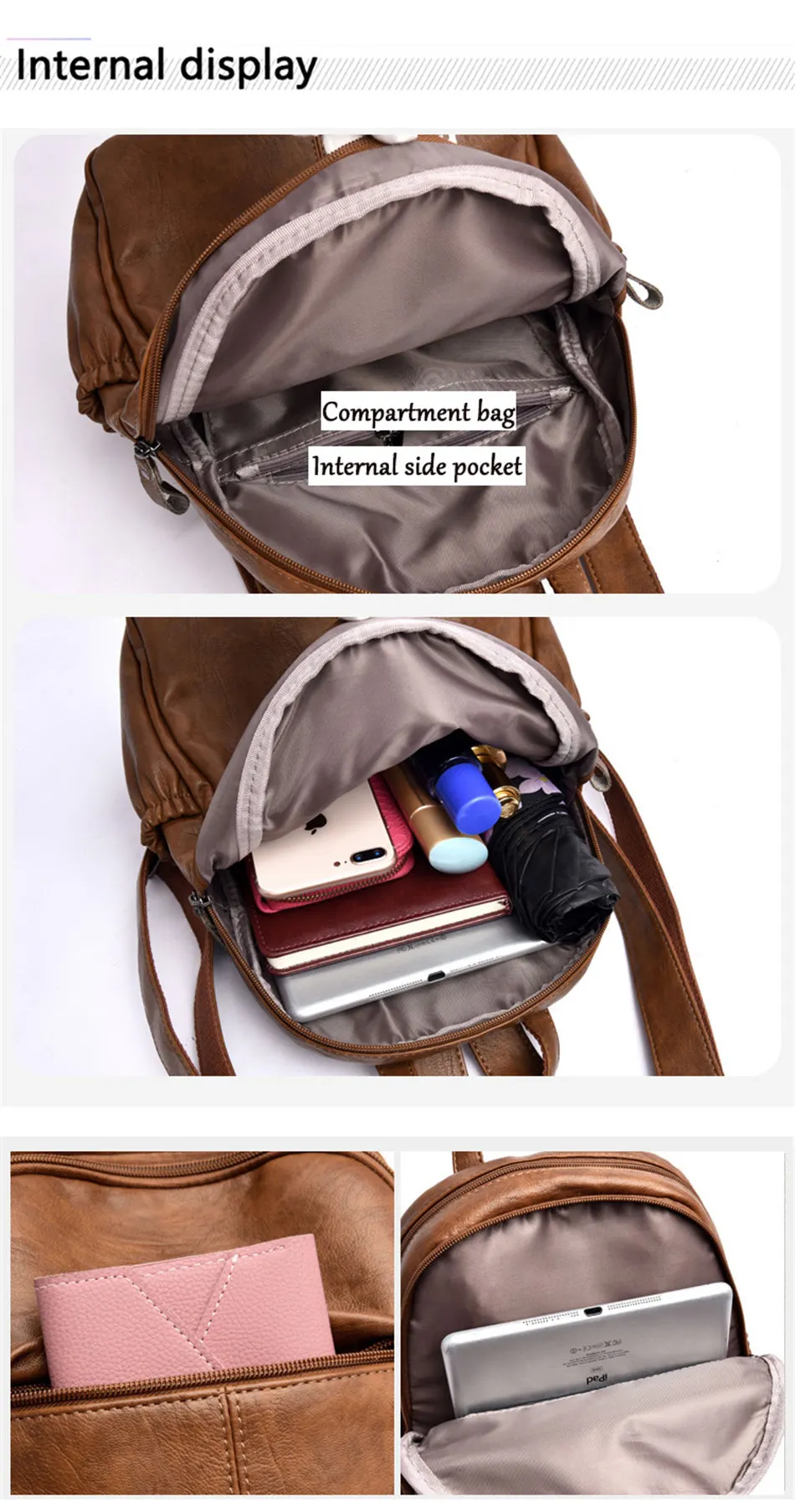 Women Leather Backpacks High Quality Female Vintage Backpack For Girls School Bag Travel Bagpack Ladies Sac A Dos Back Pack