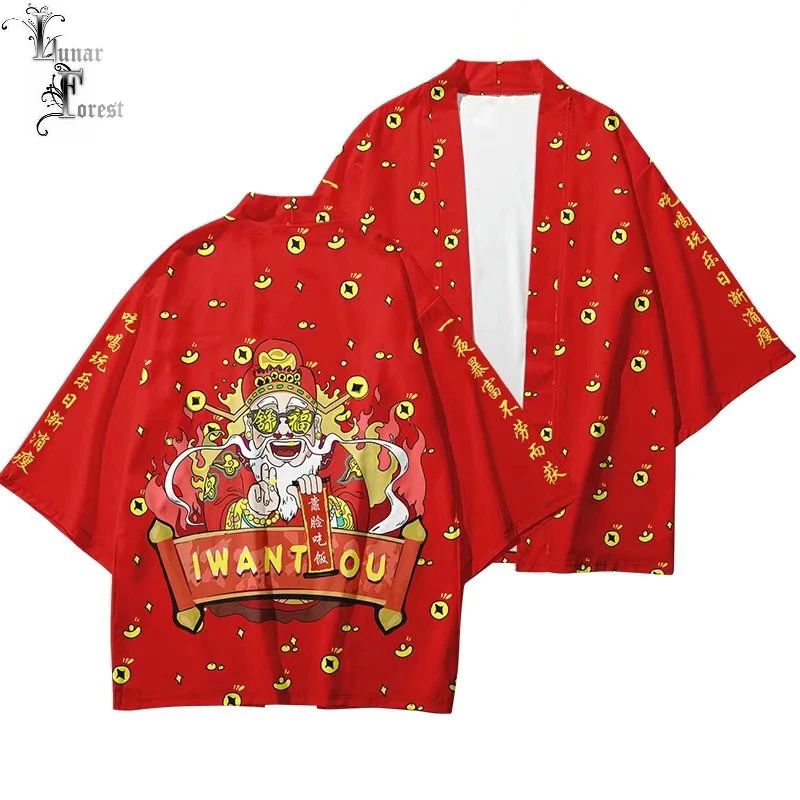 Модель года, японское кимоно Haori Yukata с 3D принтом «мышь» для женщин/мужчин, модная летняя Повседневная стильная уличная одежда с коротким рукавом