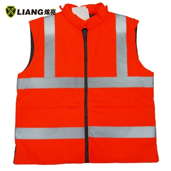 

Reflective vest winter thickened windproof cold protection multi-functional pocket building traffic cycling thickened vest