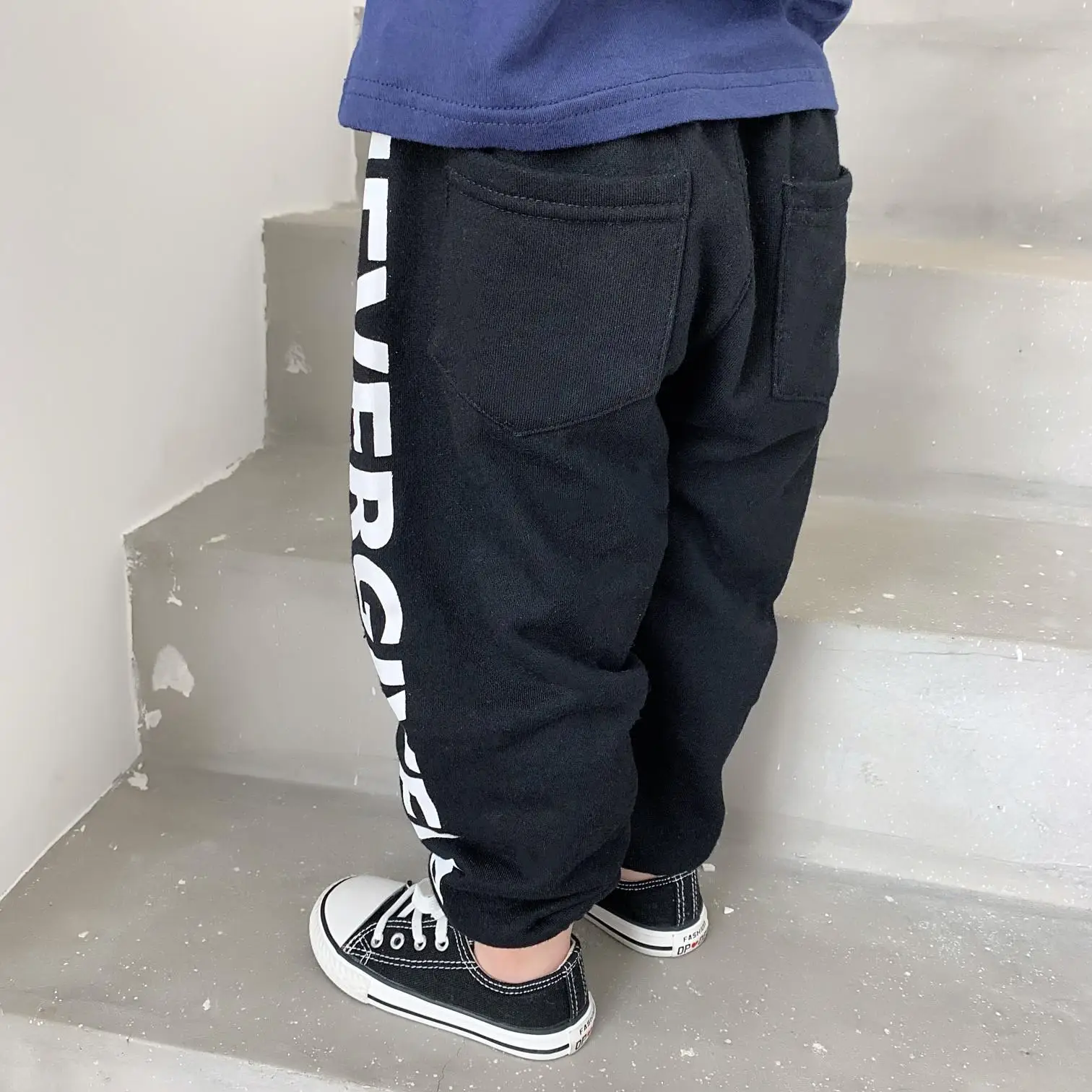Mn2019 Autumn And Winter New Products INS-Children Two-color Unilateral Printed Letter Casual Athletic Pants