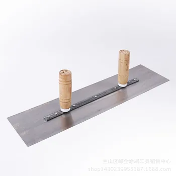 

60cm Iron Concrete Trowel Double Wooden Handle Professional Plastering Skimming Claying Knife Tile Wall Leveling Spatula Tool