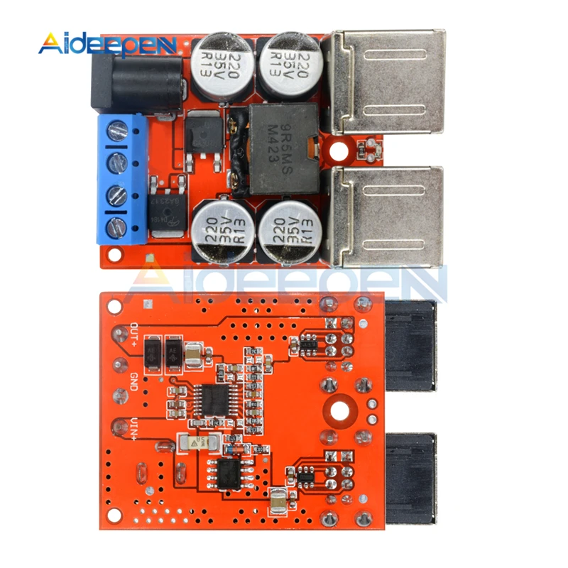 8 V-35 В до 5 В пост 8A DC-DC бак автомобиля зарядная плата 4 порта USB Питание понижающий модуль для мобильного Зарядное устройство автомобиля