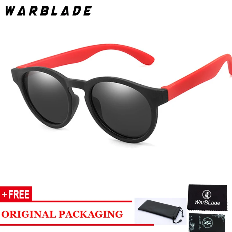 WarBLade Поляризационные детские солнцезащитные очки для мальчиков и девочек, детские солнцезащитные очки, фирменный дизайн, защитные очки для младенцев, солнцезащитные очки, UV400 - Цвет линз: black red grey