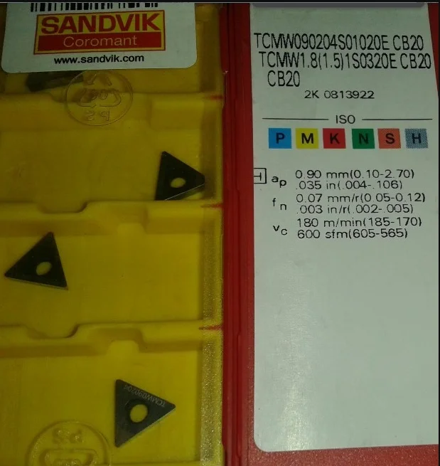 10 шт. вставки карбида TCMW090204S01020E CB20