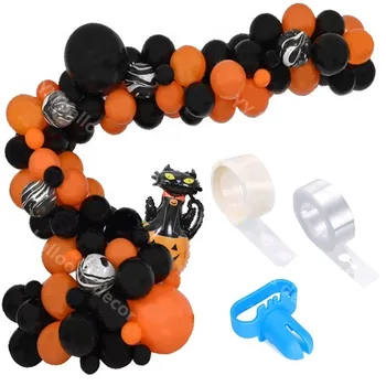 

Latex Balloons Black Cat Global Halloween Balloon Garland Kit Halloween Theme Party Ballon Arche Set KTV Bar Doorway Decoration