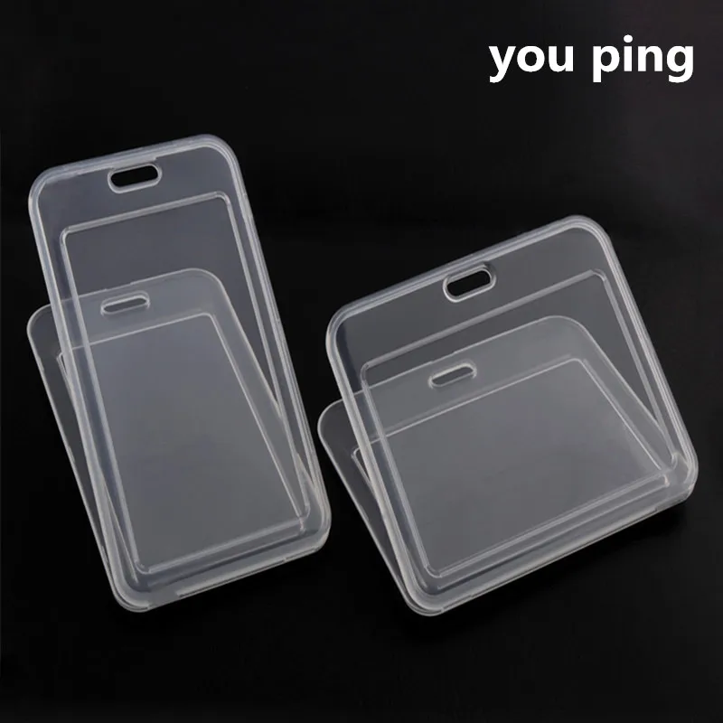Transparent Two Types Card Women Men Student Bus Card Badge Holder
