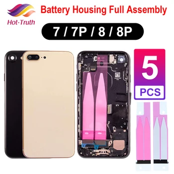 

5 pcs Back Housing for iPhone 7G 7 8 8 Plus Full Battery Door Rear Cover Middle Frame Body with Flex Cable