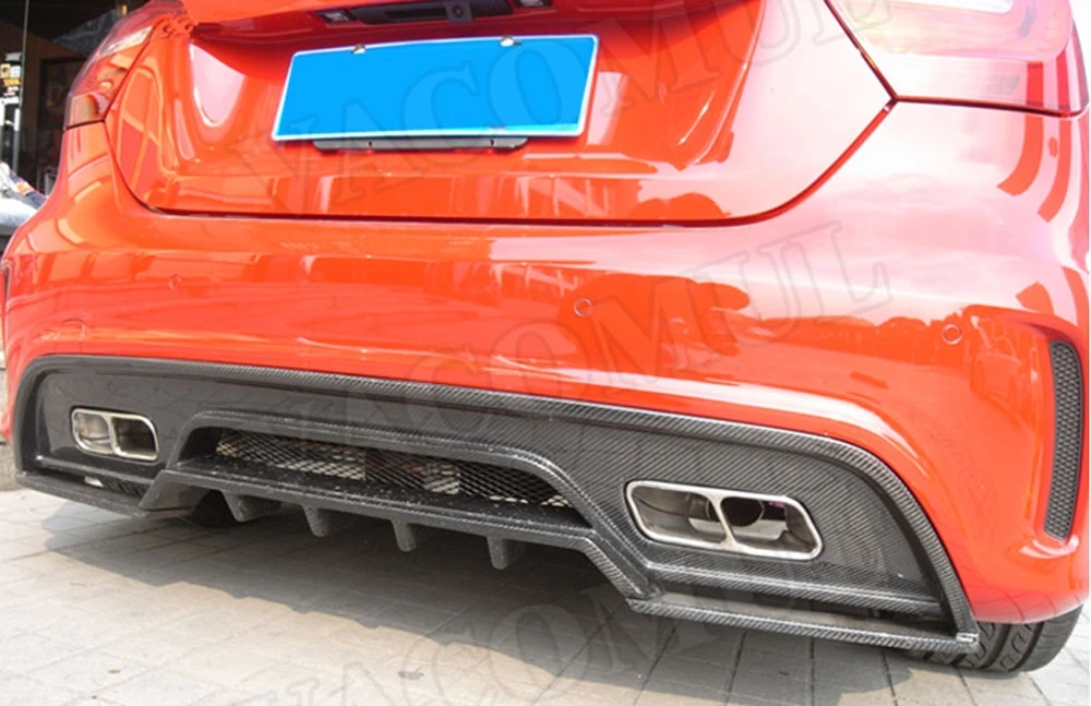 Для Mercedes Benz A Class W176 A250 A260 A45 Sport 2013- задний диффузор для губ из углеродного волокна Задний бампер протектор