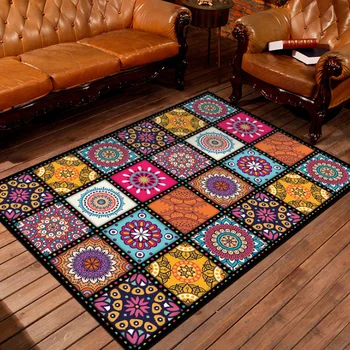 

European style carpet ethnic style rectangular thickening non-slip living room sofa bedroom bedside decorative floor mat