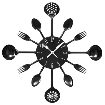 

Housewares Cutlery Wall Clock - Black