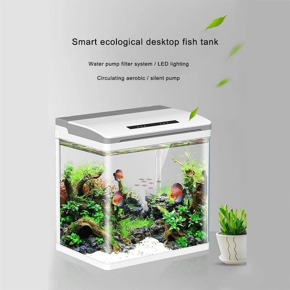 Умный аквариум Betta, мини-аквариум, креативный домашний аквариум для аквариума, офисное украшение стола, стеклянная коробка для кормления, приносящая удачу и удачу