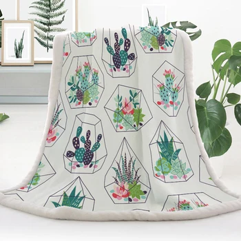 

Doodle Cactus Blanket Super Soft Throw Fleece Blankets on The Bed Sofa Yoga Blanket Air Conditioner Quilt Winter Bedspreads