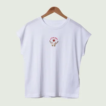 

Women's T-shirt New Style Simple Cute Embroidery Wild Casual T-shirt Women