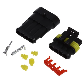 

5 Kit Waterproof connector socket Waterproof 1.5mm 4 Channels For Car Boat