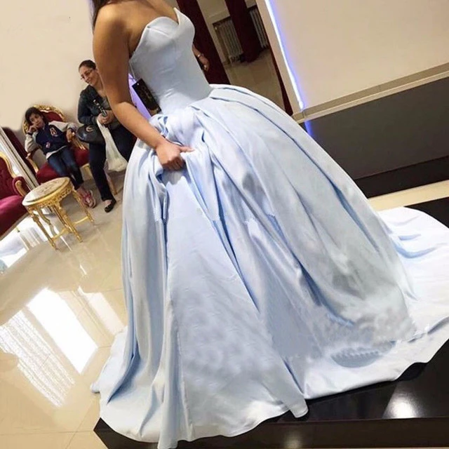 De con escote corazón para mujer, traje De De 15 años, elegante De satén, largo hasta suelo, diseño Simple, trajes De depurador|Vestidos de quinceañera| - AliExpress