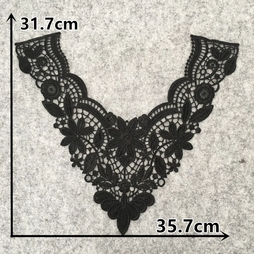 Lace Collar 3D cotton Lace Fabric Trim ribbon DIY Embroidery Applique Sewing guipure wedding Neckline decorate 1pc
