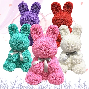 

Bunny Simulation Rose rabbit Animal Shape Rose Valentines Day Flower Artificial Decoration Birthday Wedding Decoration Gift