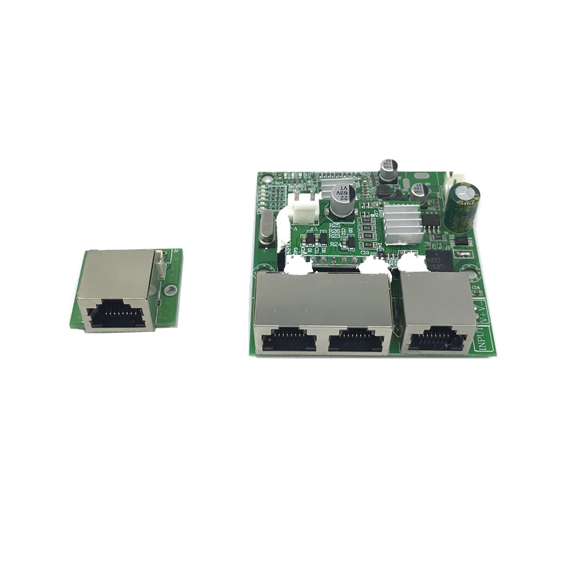 

3-port poe Gigabit switch module 48V2A 96w-144w 3 port 10/100/1000M contact port mini switch module PCBA Motherboard RJ45 POE
