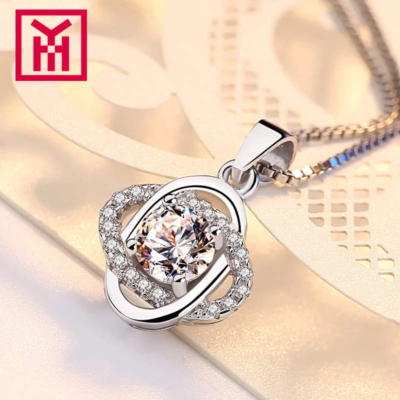 

New Style Korean-style Fashion Clover Necklace Accessories 925 Silver Pendant