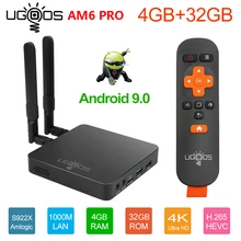 UGOOS AM6 PRO Android 9,0 Smart tv Box Amlogic S922X 4 Гб DDR4 32 ГБ rom BT 5,0 2,4G 5G WiFi LAN 1000M 4K медиаплеер приставка