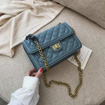 

2019 Korea Style INs Women PU Leather Handbags Purses Ladies Crossbody Shoulder Bags Girls Chain Mini Phone Bags Bolsos Feminina