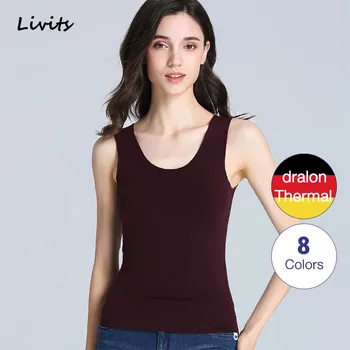 

Women's Thermal Underwear Female Warm Winte Tops Round Neck Sleeveless Tanks Vest Female Seamless Elasticity Plus Size SA199