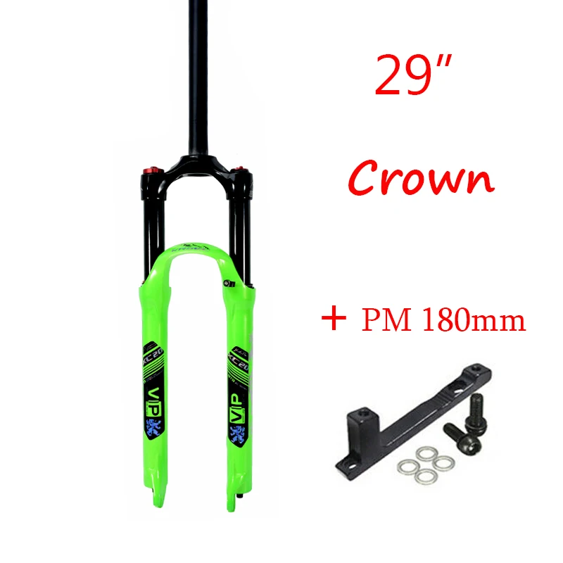 MTB вилка Suspensao Bike 2" 26" 27," Велосипедная вилка 120 трав l1-1/8" Воздушные ударные вилки для горных велосипедов 9 мм qr-адаптер PM 180 мм - Цвет: 29 Green