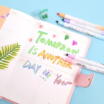 

12PC Korean Stationery Magic Color Changing Fluorescent Note Pen Magic Color Pen DIY Hand Account Pen Pastel Highlighters Pen