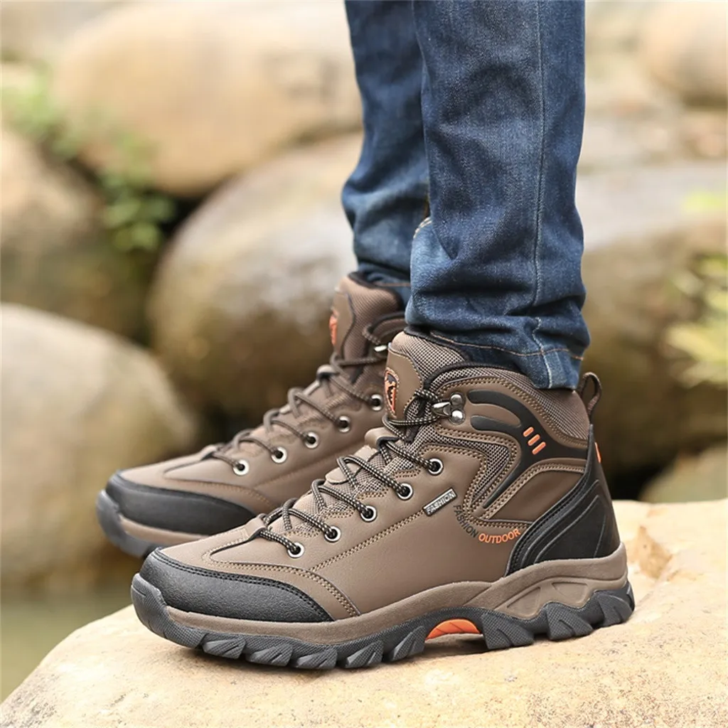 

Men's High Tube Tooling Boots Outdoor trekking Hiking Shoes Waterproof Non-Slip Sneakers hiking boots