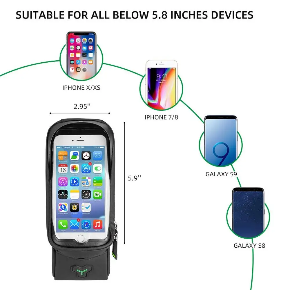 Cheap ROCKBROS Bicycle Bag Front Tube Bike Phone Bag Touch Screen Saddle Bag Waterproof Cycling Frame 5.8/6 Inch MTB Bag  Accessories 4