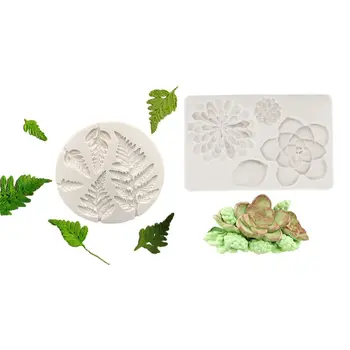 

2Pcs 3D Leaves Silicone Mold Fondant Mold for Chocolate Polymer Clay Fondant Cake Cupcakes Decoration