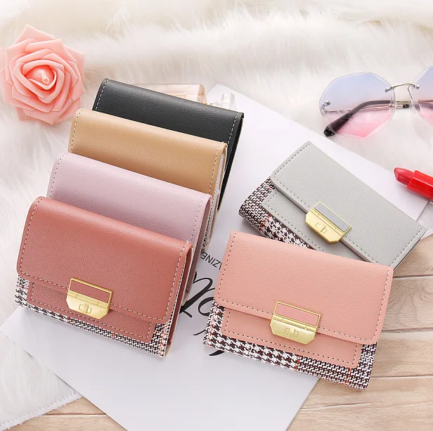 

JIULIN brand 2019 Leather Small Women Wallet Luxury Mini Women Wallets And Purses Short Female Coin Purse Credit Card Holder