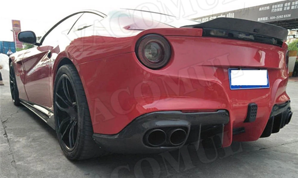 Карбоновый задний бампер для губ Диффузор спойлер чехол для Ferrari F12 Berlinetta 2013- автомобильный Стайлинг
