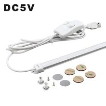 DC5V светодиодный светильник s 1-1.5A USB светодиодная подсветка под шкаф 5 Вт лампы для чтения 35 см шкаф светильник s для адаптера power Bank автомобильное зарядное устройство