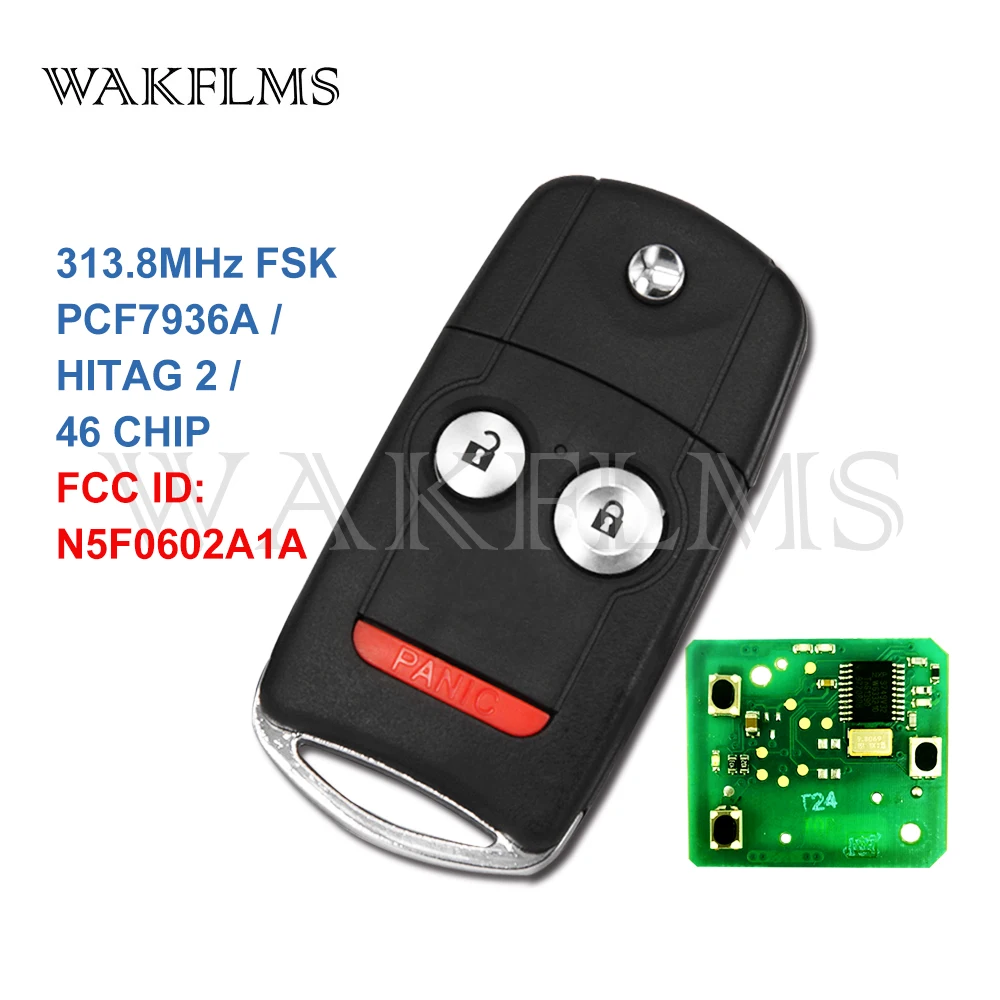 OEM Original Board 313.8MHz PCF7936 Chip Flip Remote Car Key For Acura MDX RDX ILX N5F0602A1A 2007-2013