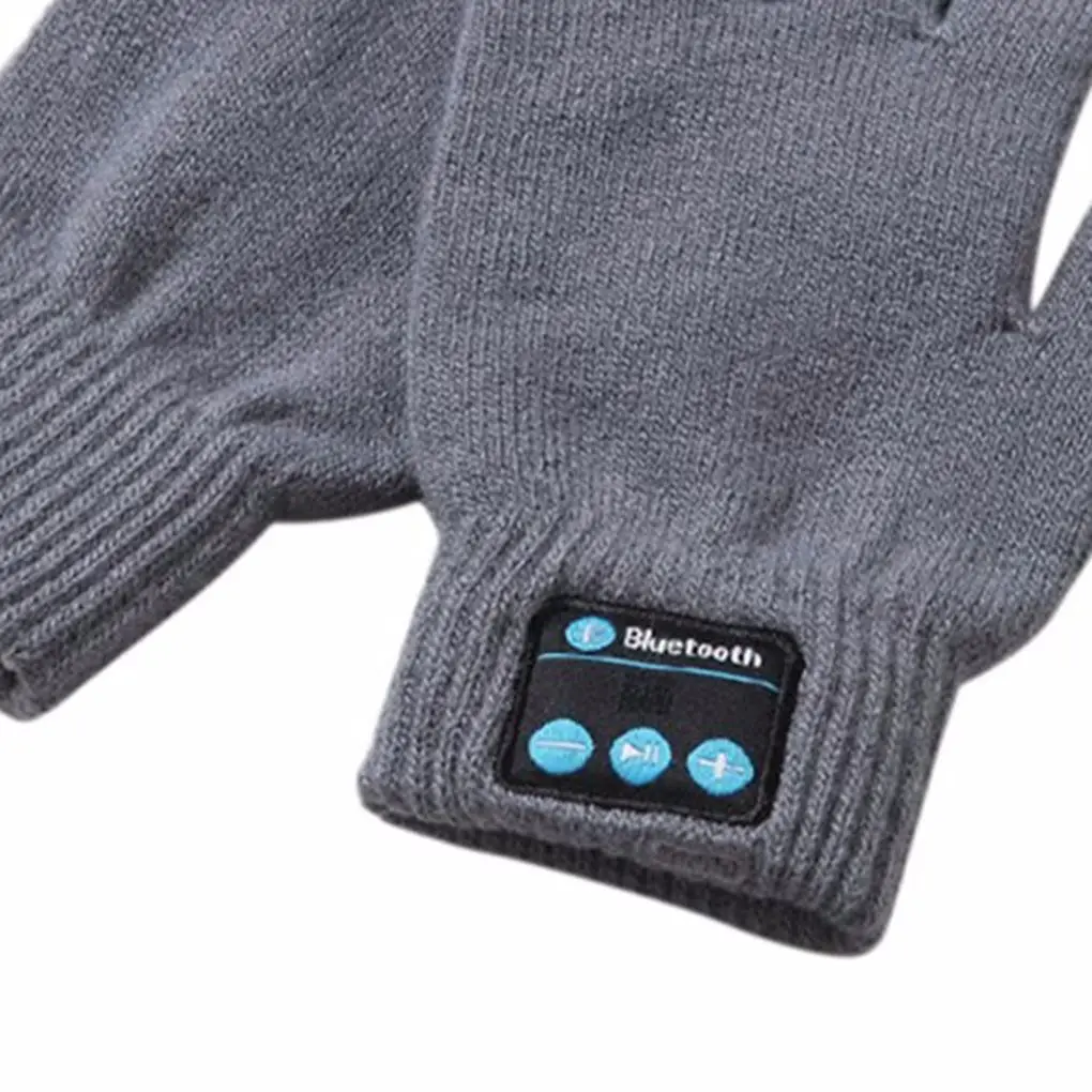 Unisex Rechargeable Wireless Bluetooth Touch Screen Warm Knit Gloves Women Men Call Talking Autumn Winter Gloves