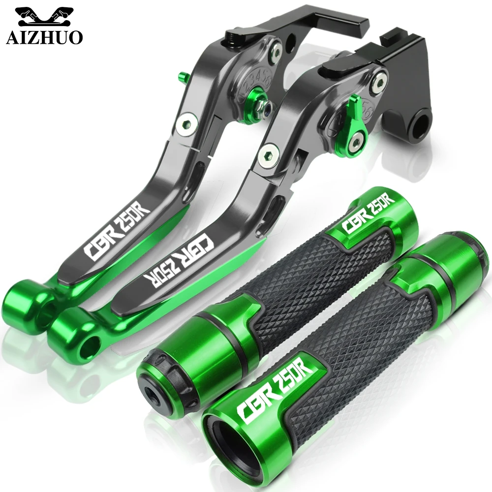 Тормозной рычаг сцепления с ЧПУ алюминиевые аксессуары для мотоциклов ручки для HONDA CBR250R CBR 250R CBR 250 R 2011-2013 2012 - Цвет: green2