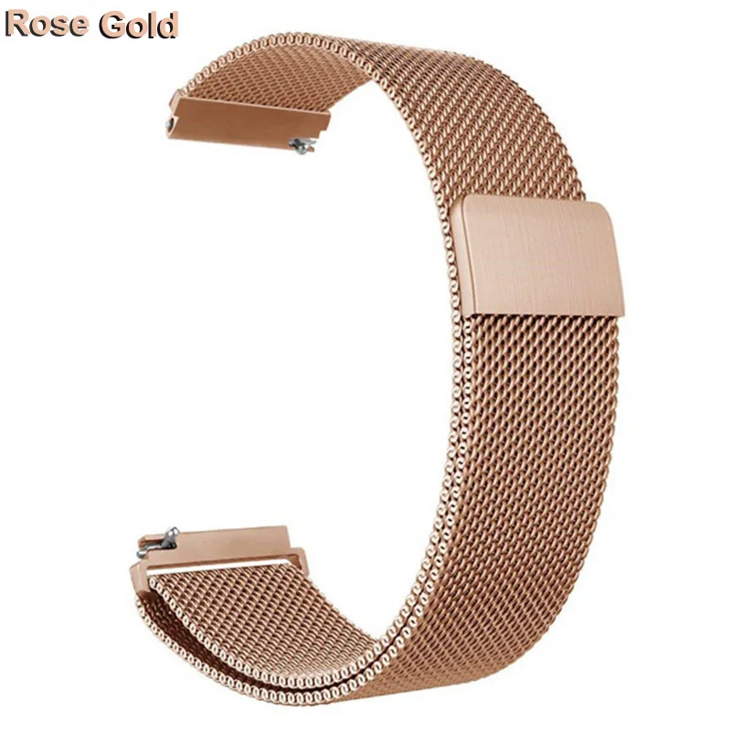Ремешок для умных часов 20 мм 22 мм для samsung gear S3 Galaxy Watch 46 мм 42 мм активная петля Миланская нержавеющая сталь Active2 40 мм 44 мм - Цвет: Rose Gold